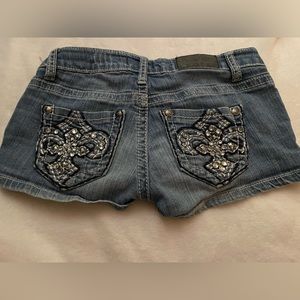 Y2K Jean Shorts with Pocket Design Size Small